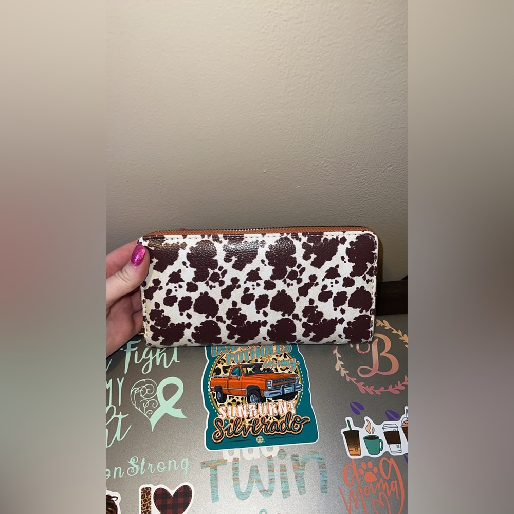 Cow print wallet